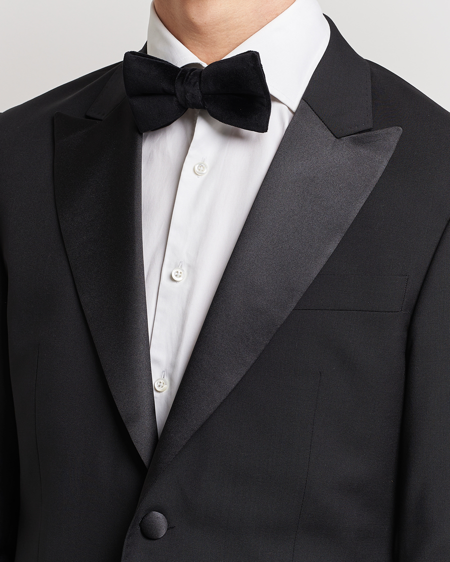 Herre | Velvet Self Tie Bow Tie Black | BOSS BLACK | Velvet Self Tie Bow Tie Black