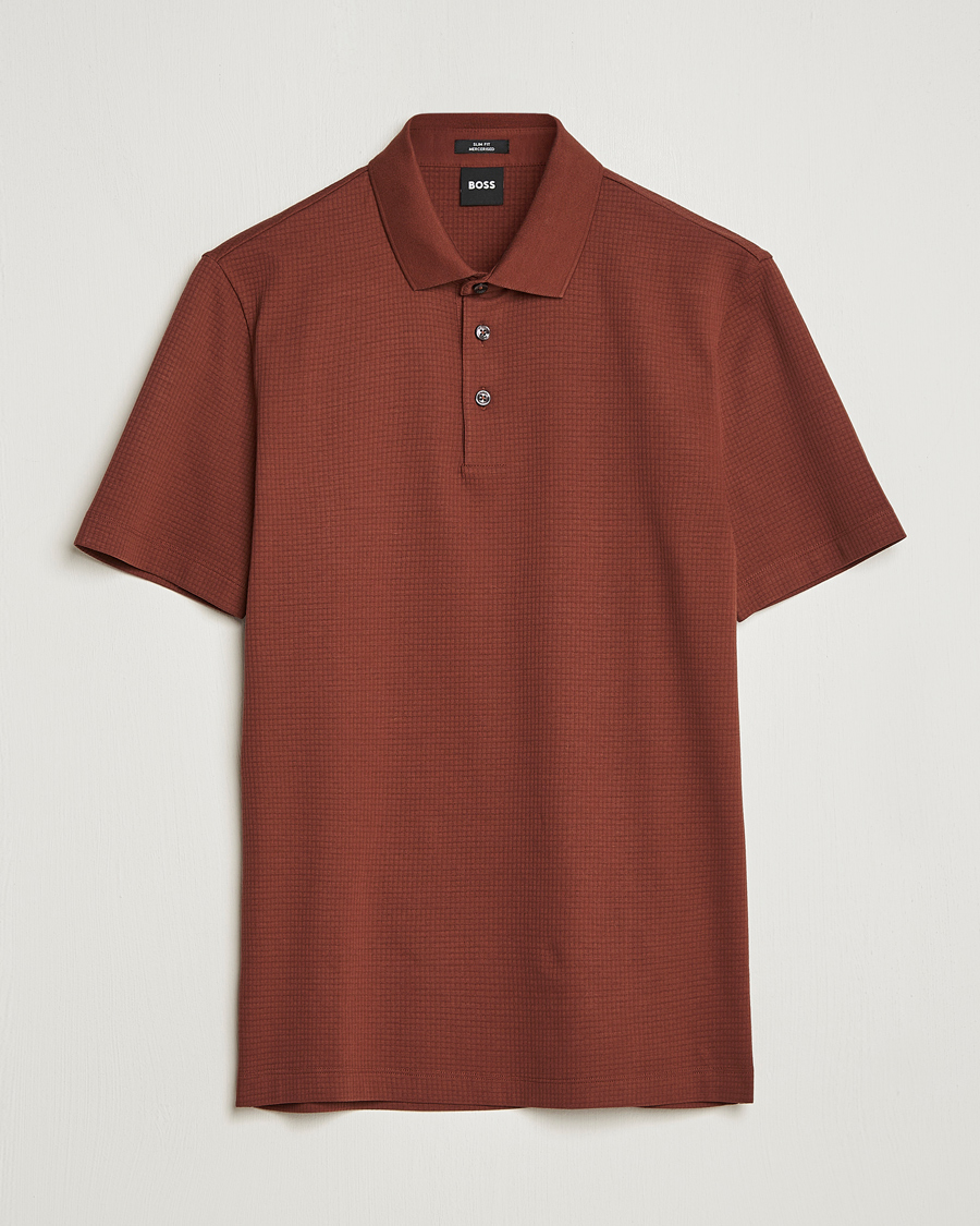 Herre | Polotrøjer | BOSS BLACK | Pitton Waffle Polo Medium Brown