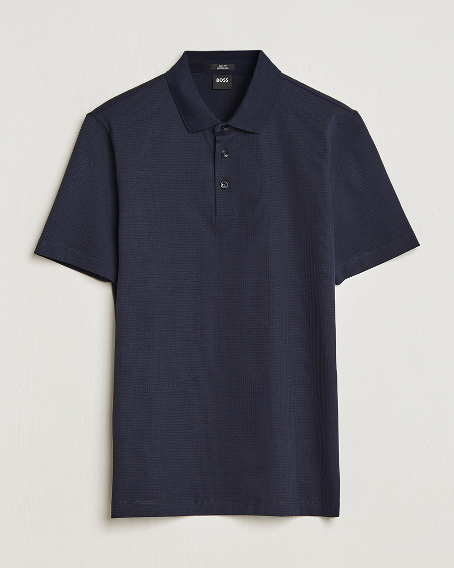 Herre | Polotrøjer | BOSS BLACK | Pitton Waffle Polo Dark Blue