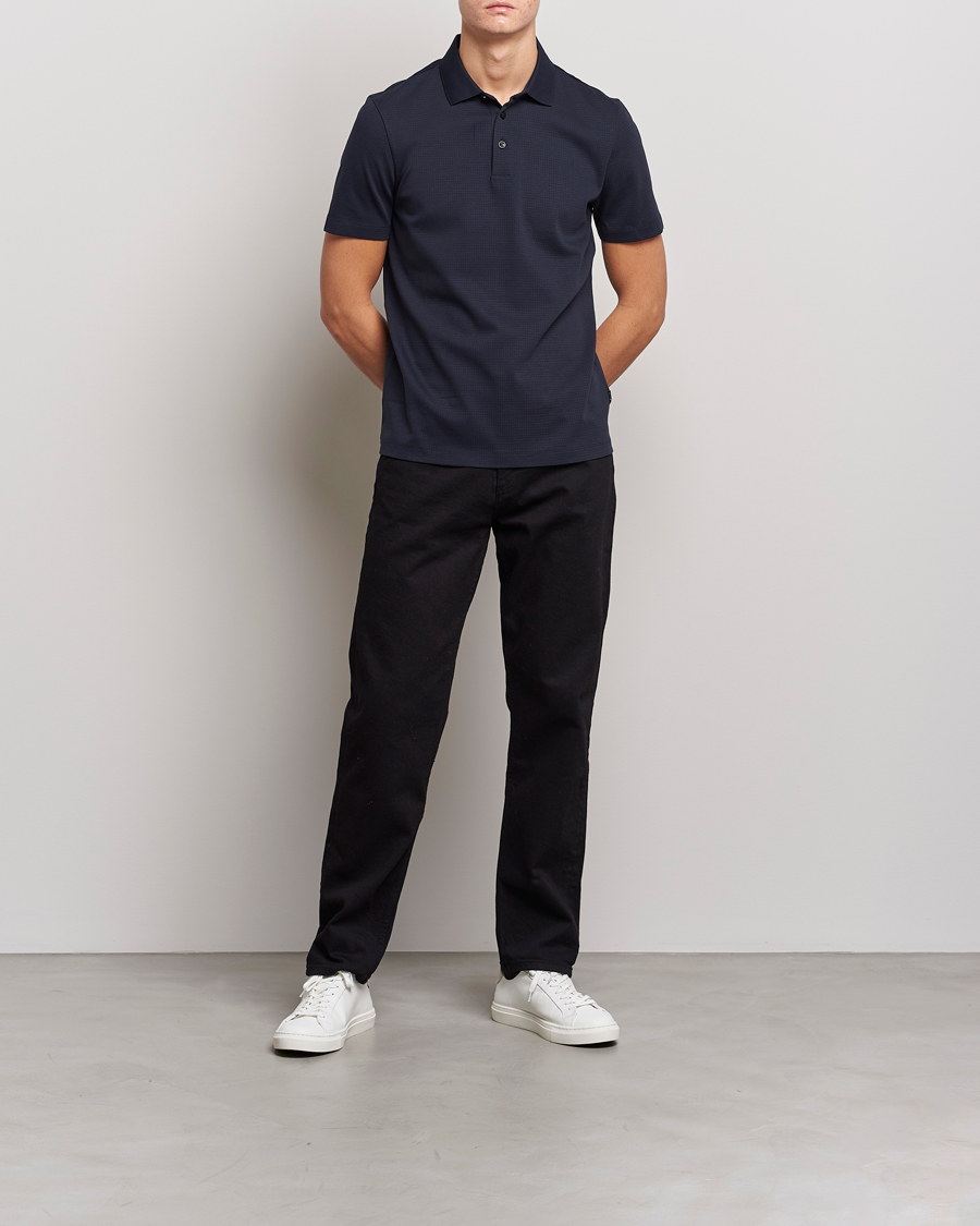 Herre | Polotrøjer | BOSS BLACK | Pitton Waffle Polo Dark Blue