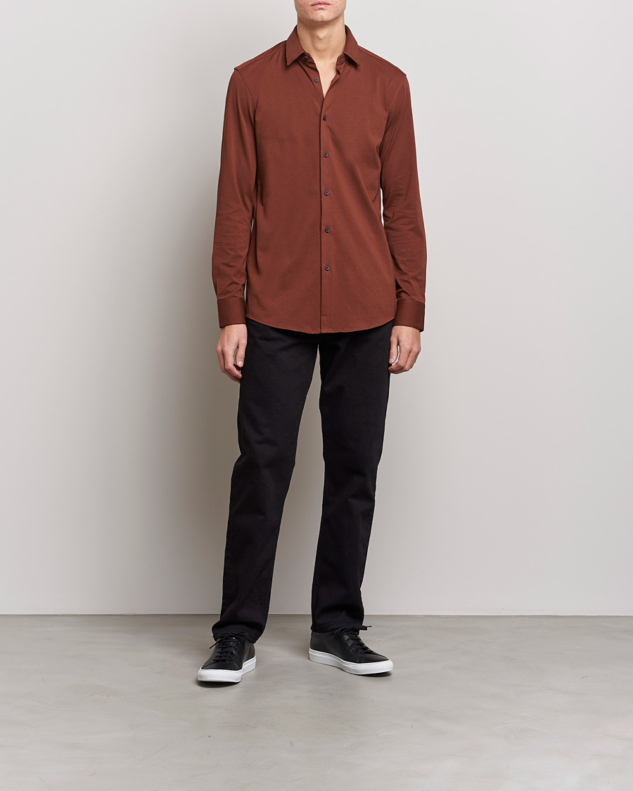 Herre | Skjorter | BOSS BLACK | Hank 4-Way Stretch Shirt Medium Brown