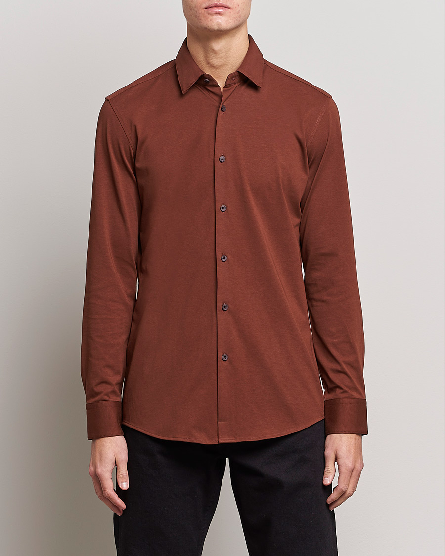 Herre | Skjorter | BOSS BLACK | Hank 4-Way Stretch Shirt Medium Brown
