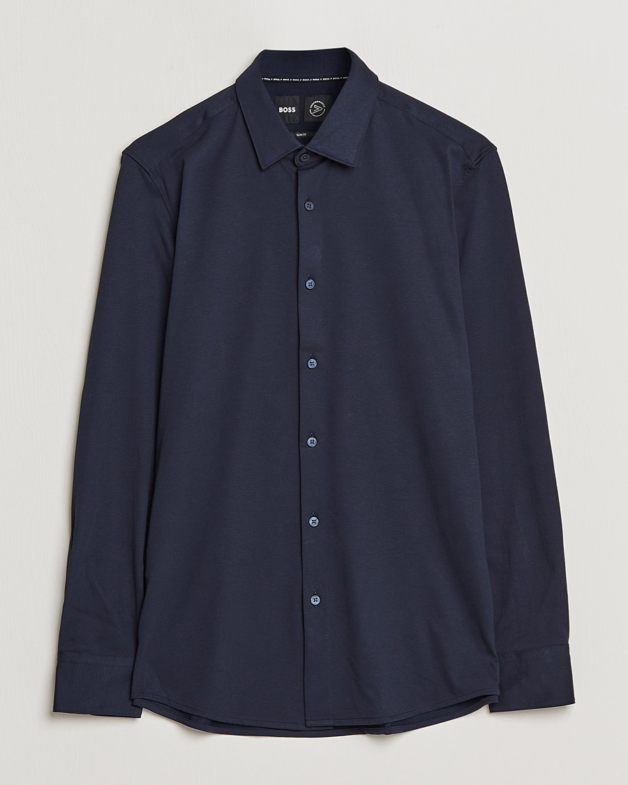 Herre | Skjorter | BOSS BLACK | Hank 4-Way Stretch Shirt Dark Blue