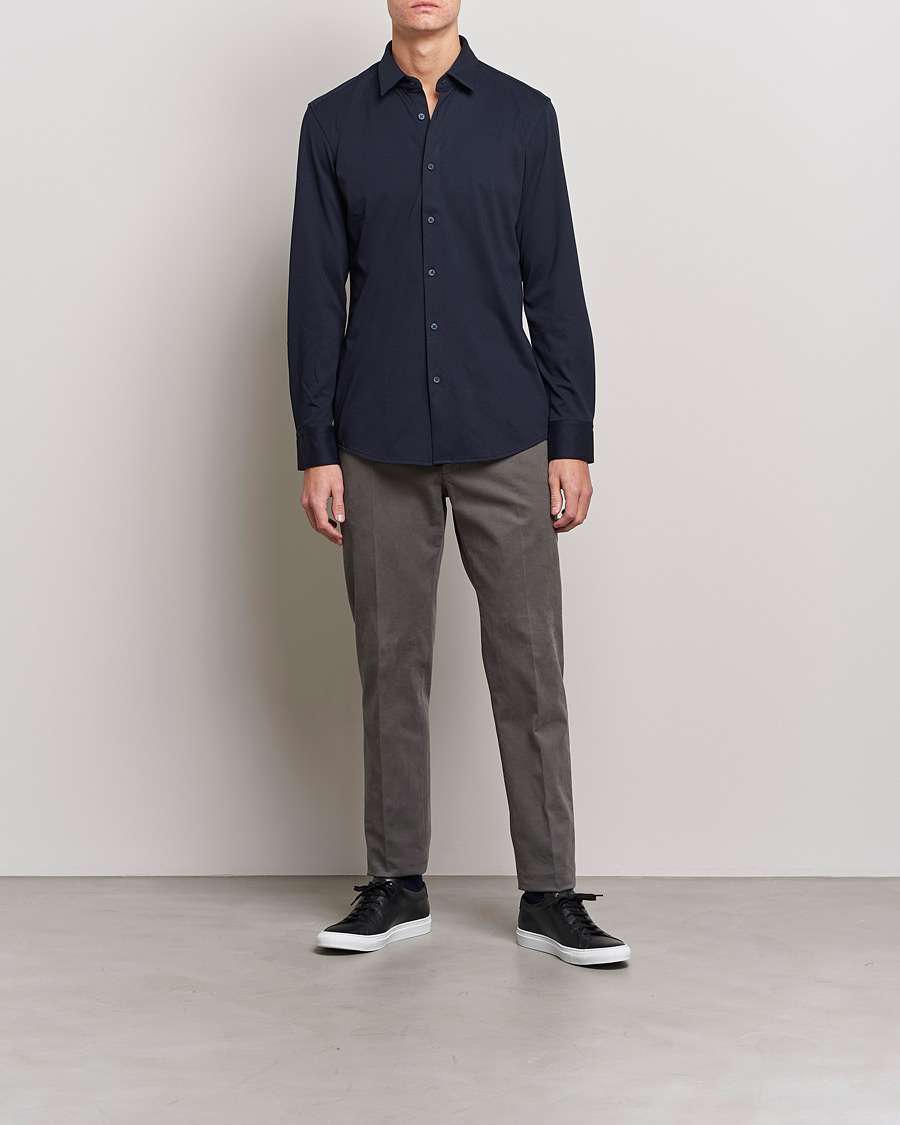 Herre | Skjorter | BOSS BLACK | Hank 4-Way Stretch Shirt Dark Blue