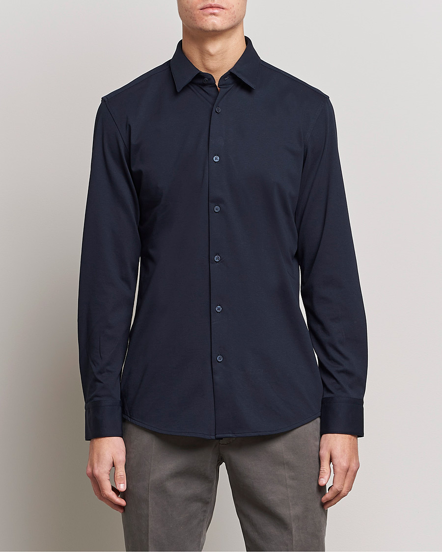 Herre | Skjorter | BOSS BLACK | Hank 4-Way Stretch Shirt Dark Blue