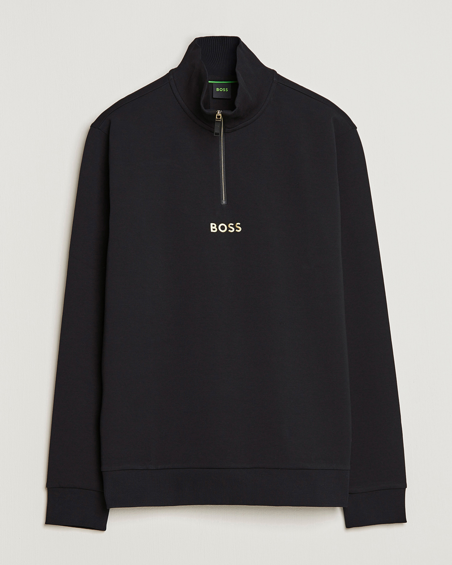 Herre | Trøjer | BOSS GREEN | Center Logo Half Zip Black