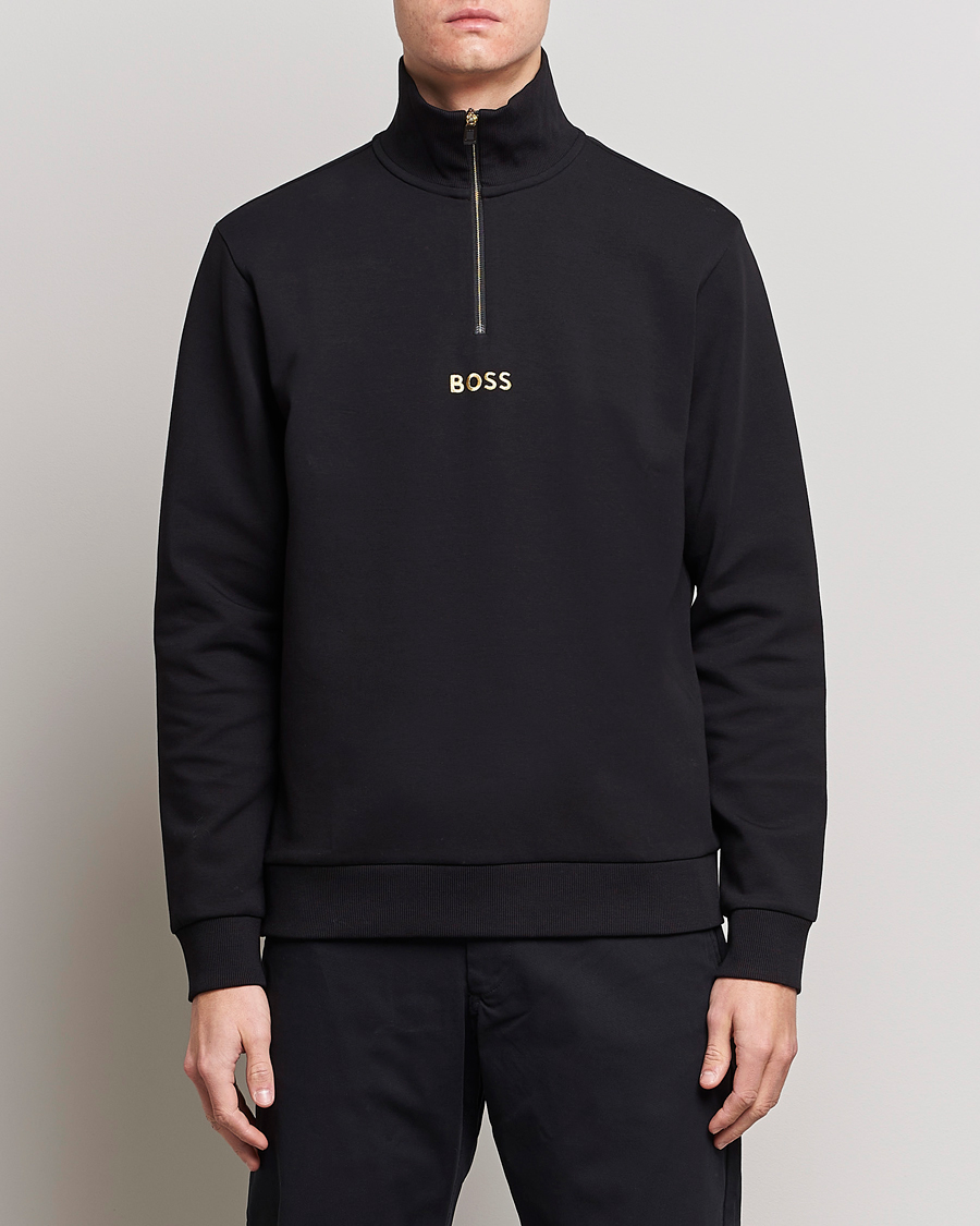 Herre | BOSS GREEN | BOSS GREEN | Center Logo Half Zip Black