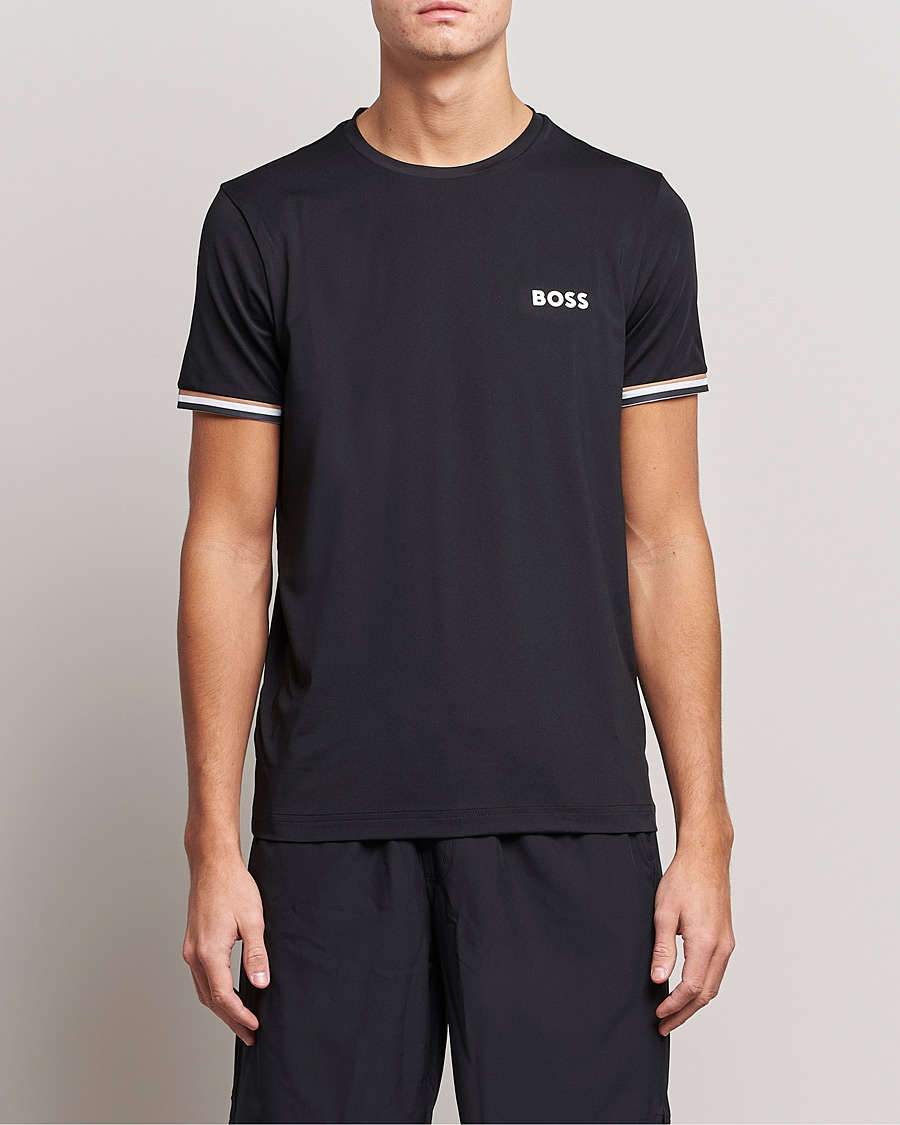 Herre | Active | BOSS Athleisure | Performance MB Crew Neck T-Shirt Black