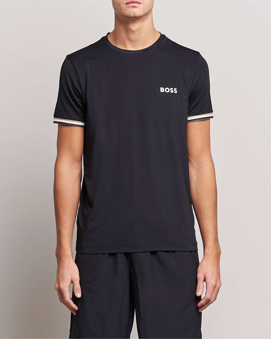 Herre | T-Shirts | BOSS GREEN | Performance MB Crew Neck T-Shirt Black
