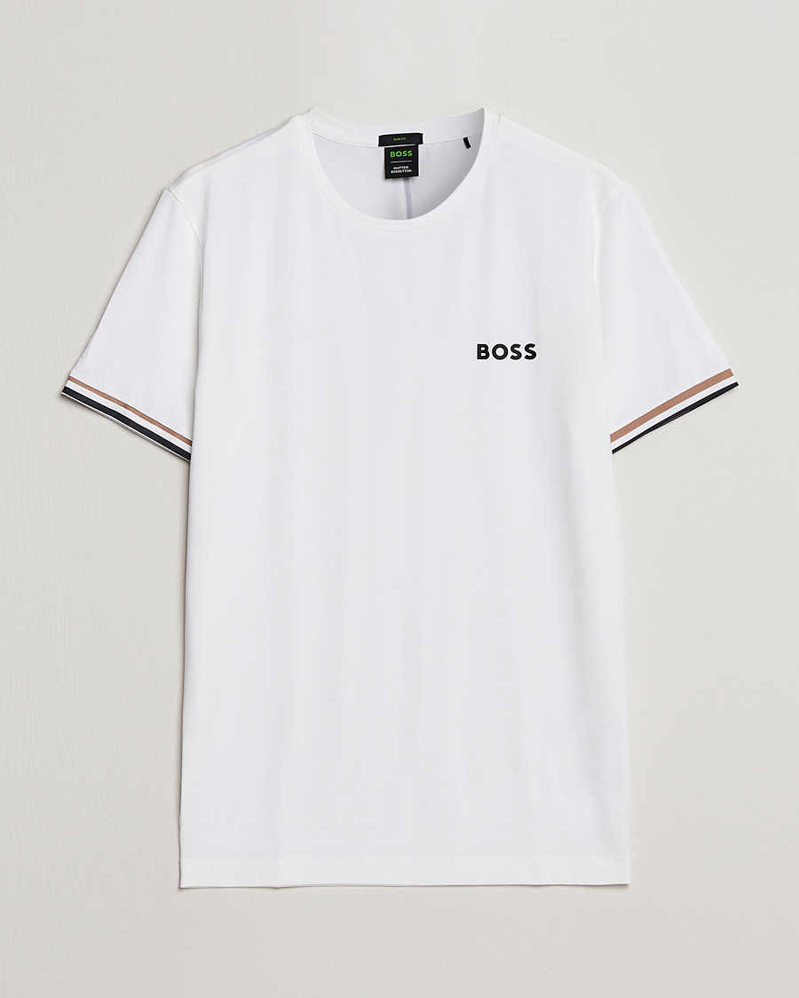 Herre | T-Shirts | BOSS GREEN | Performance MB Crew Neck T-Shirt White