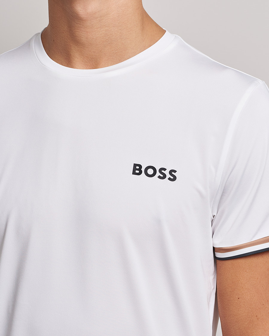 Herre | T-Shirts | BOSS GREEN | Performance MB Crew Neck T-Shirt White