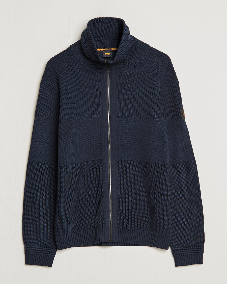 Herre | Trøjer | BOSS ORANGE | Kamondo Full Zip Sweater Dark Blue
