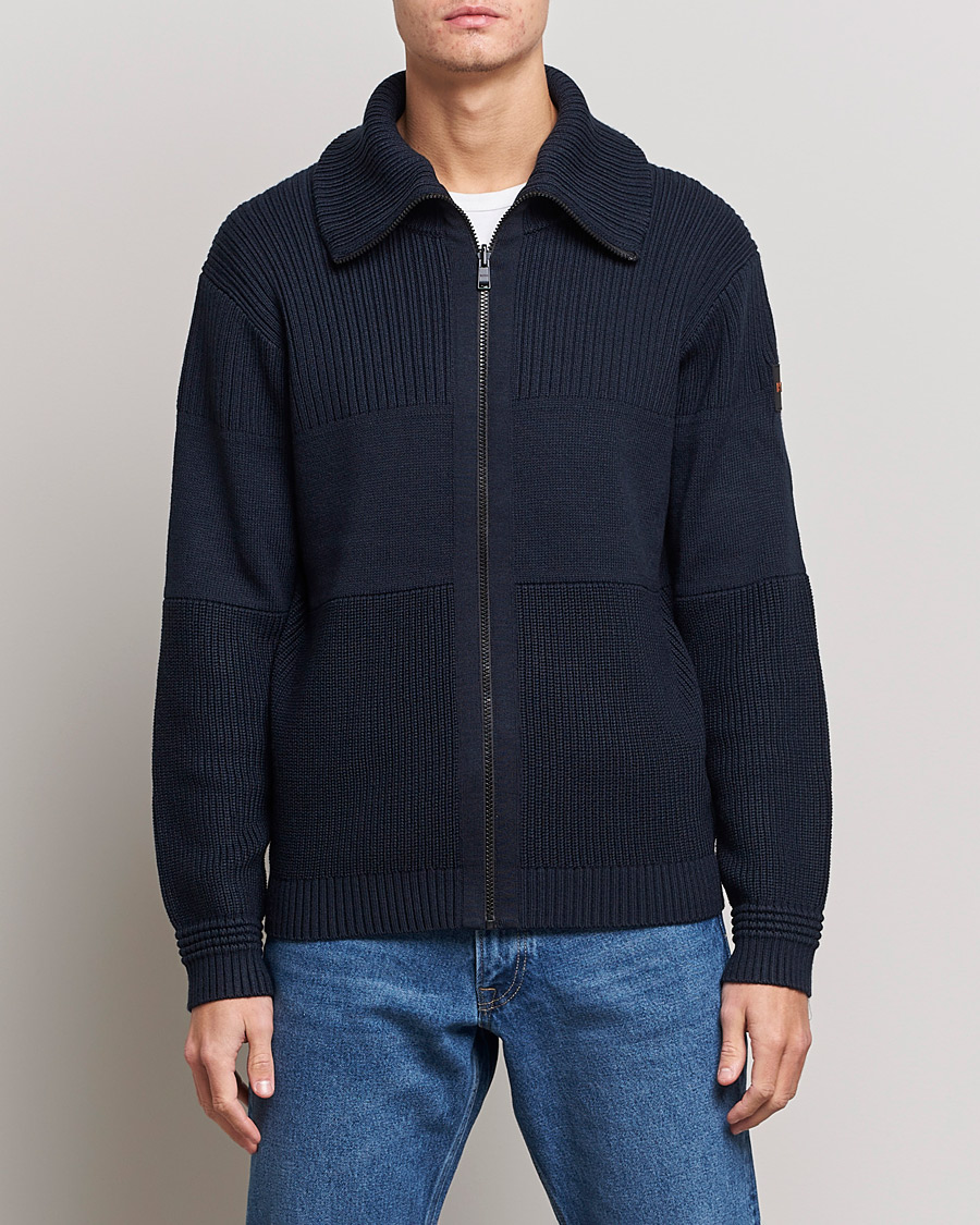 Herre | Full-zip | BOSS ORANGE | Kamondo Full Zip Sweater Dark Blue