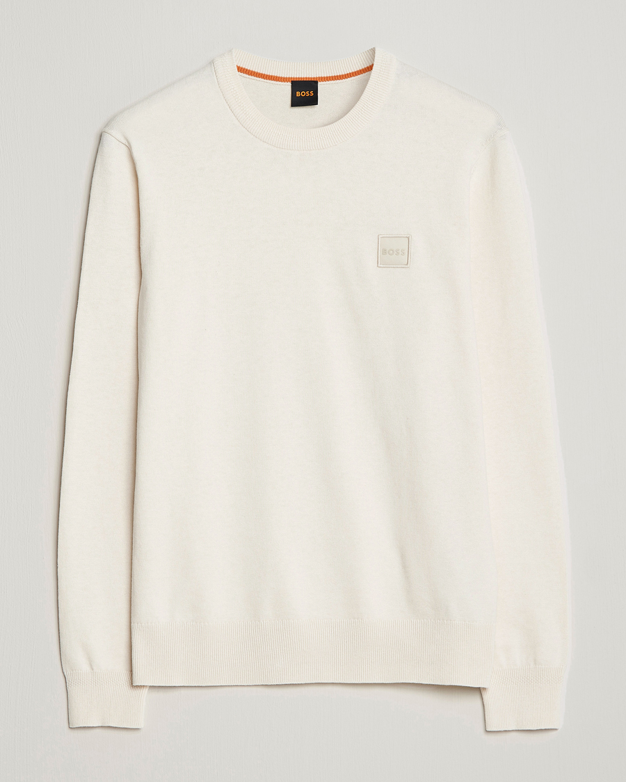 Herre | Trøjer | BOSS ORANGE | Kanovano Knitted Sweater Open White