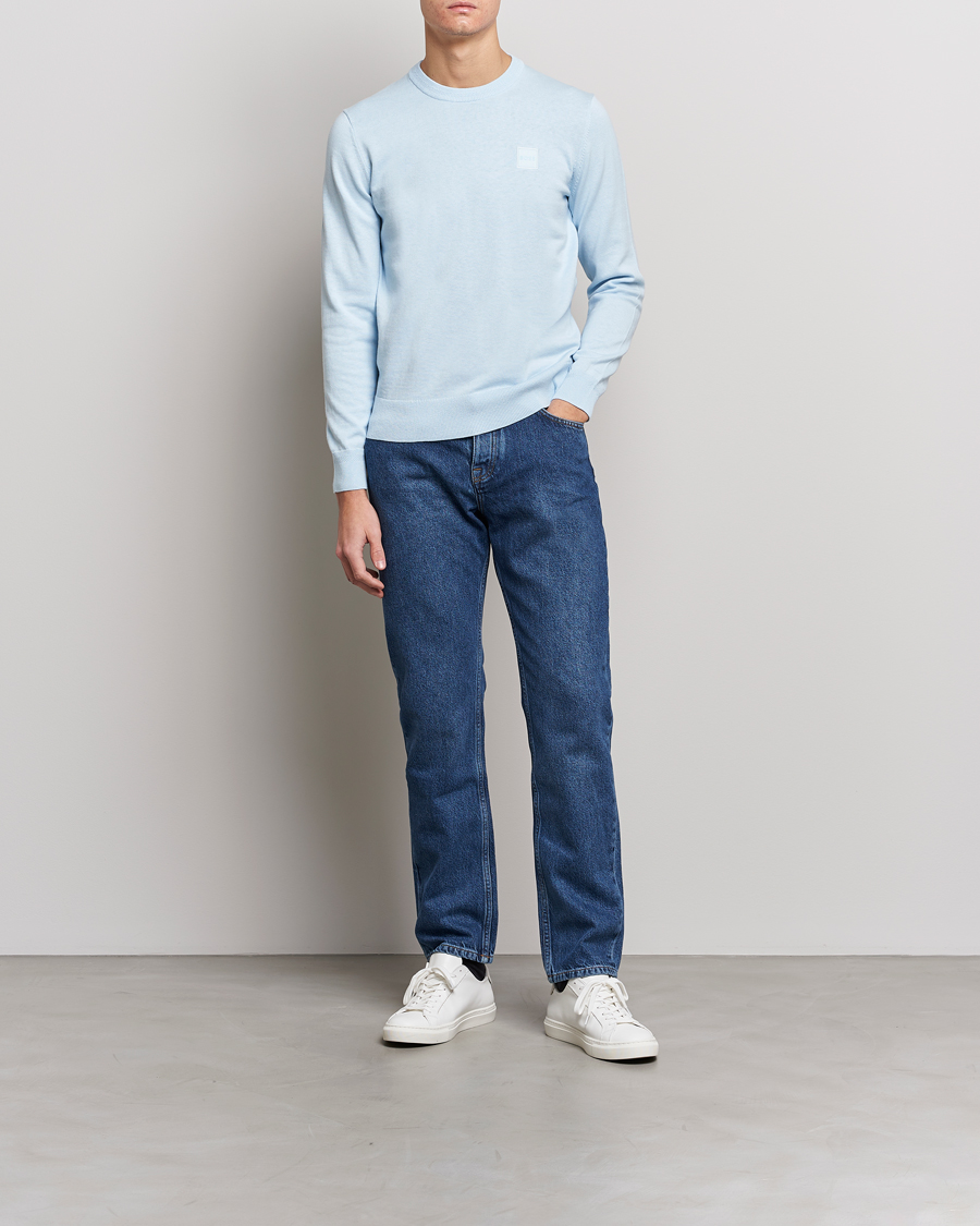 Herre | Trøjer | BOSS ORANGE | Kanovano Knitted Sweater Open Blue