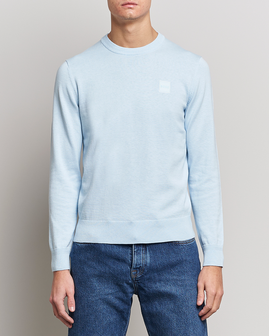 Herre | Trøjer | BOSS ORANGE | Kanovano Knitted Sweater Open Blue
