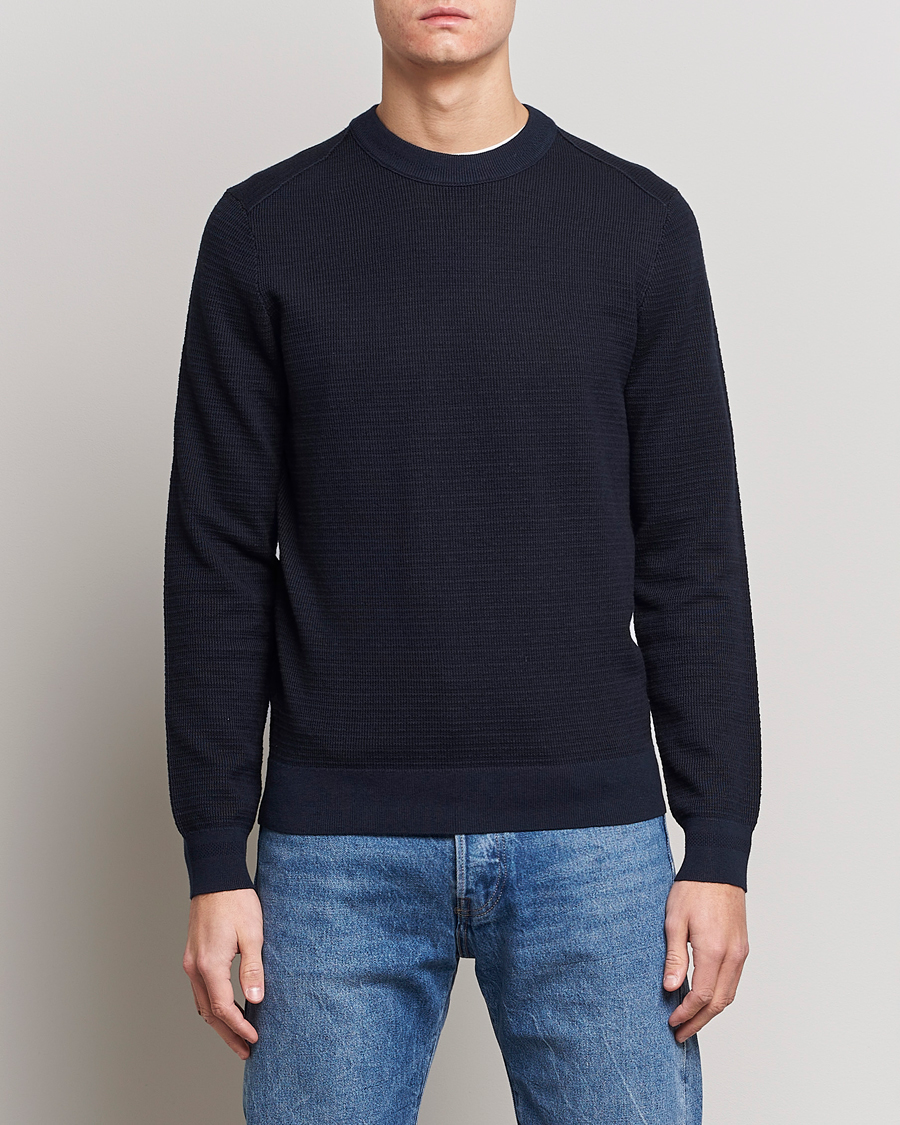 Herre | BOSS | BOSS ORANGE | Abovemo Knitted Sweater Dark Blue