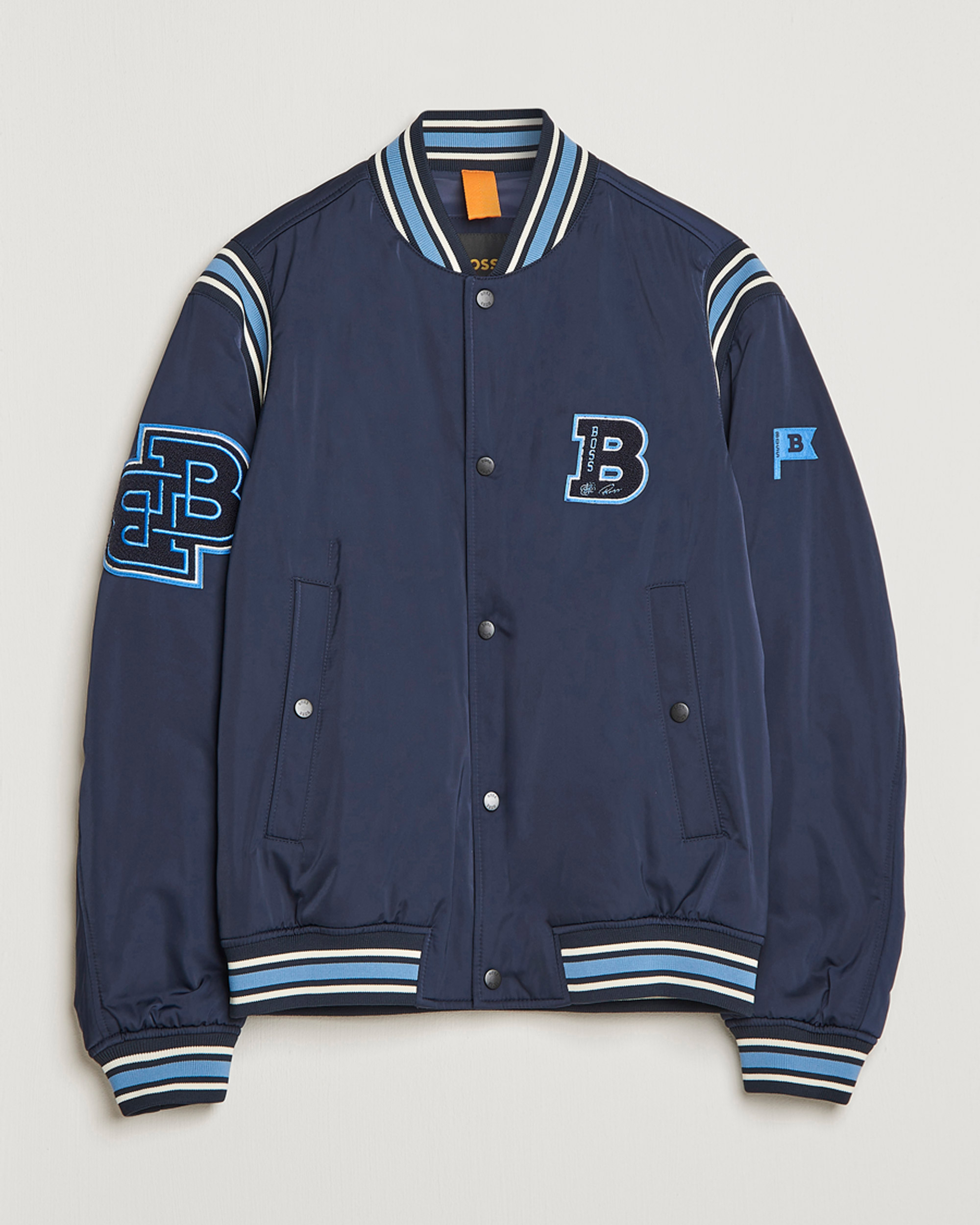 Herre | Jakker | BOSS ORANGE | Oronzo Varsity Bomber Jacket Dark Blue