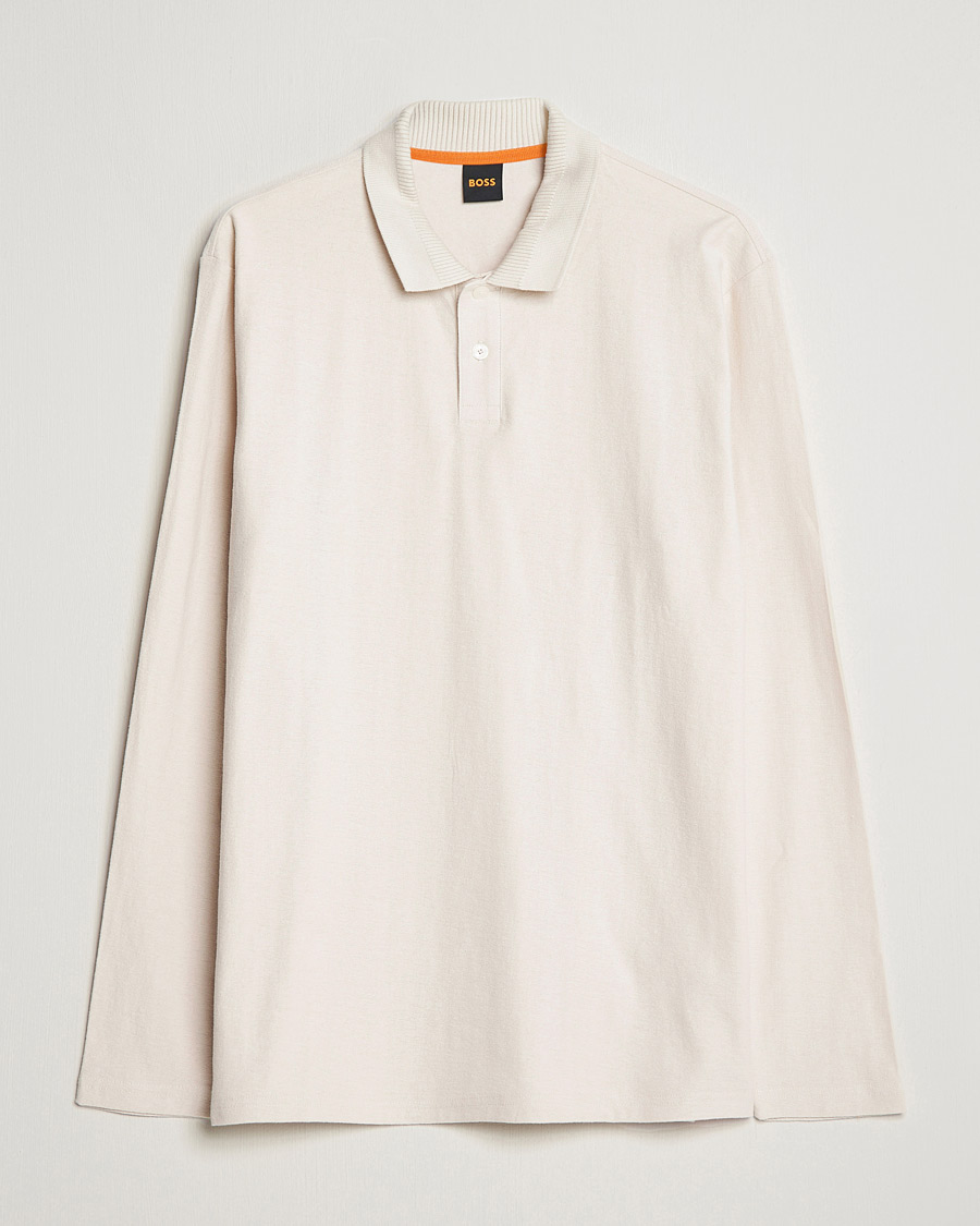 Herre | Trøjer | BOSS ORANGE | Pecollege Knitted Polo Open White