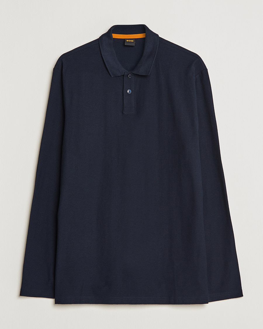 Herre | Trøjer | BOSS ORANGE | Pecollege Knitted Polo Dark Blue