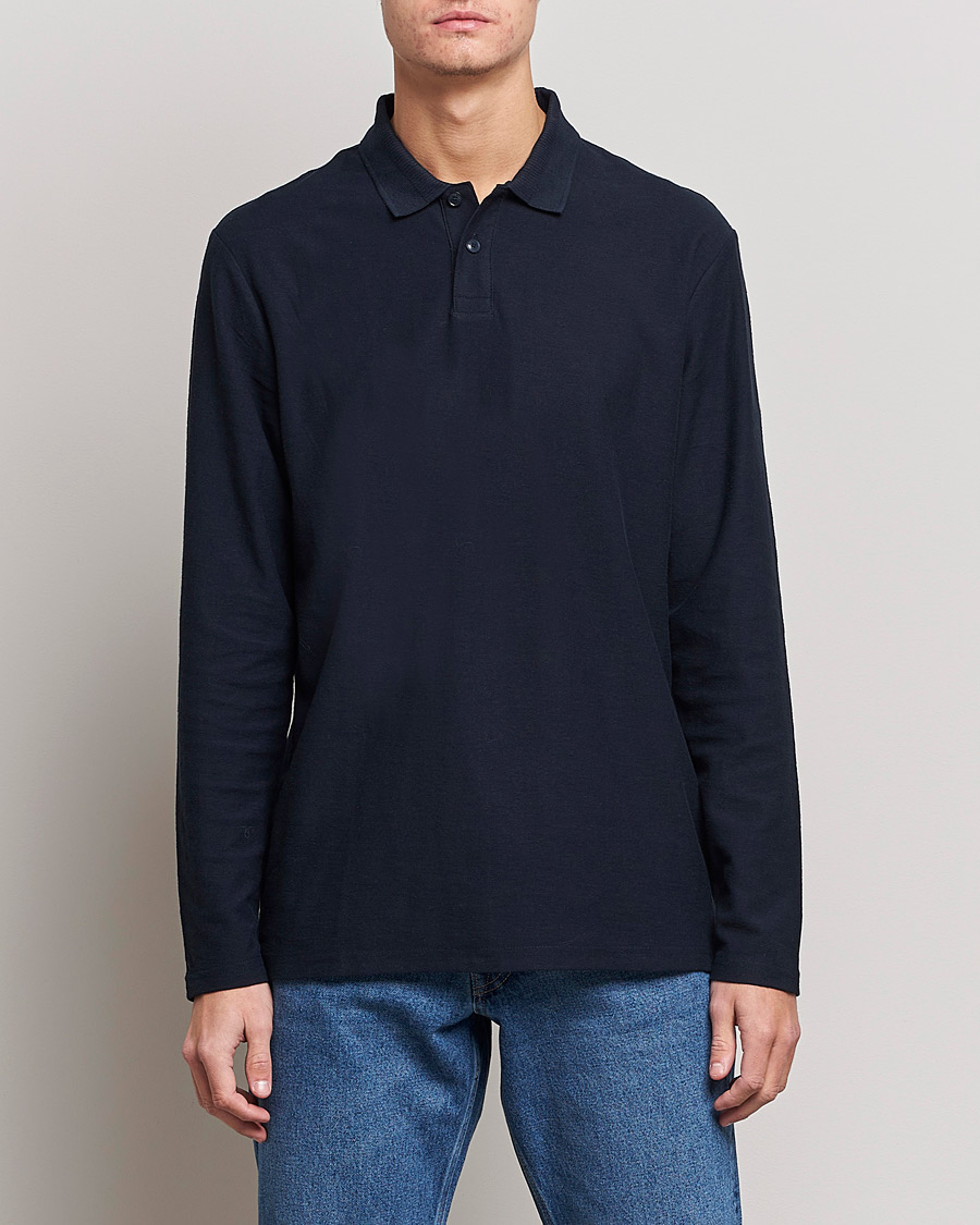 Herre | Strikkede polotrøjer | BOSS ORANGE | Pecollege Knitted Polo Dark Blue