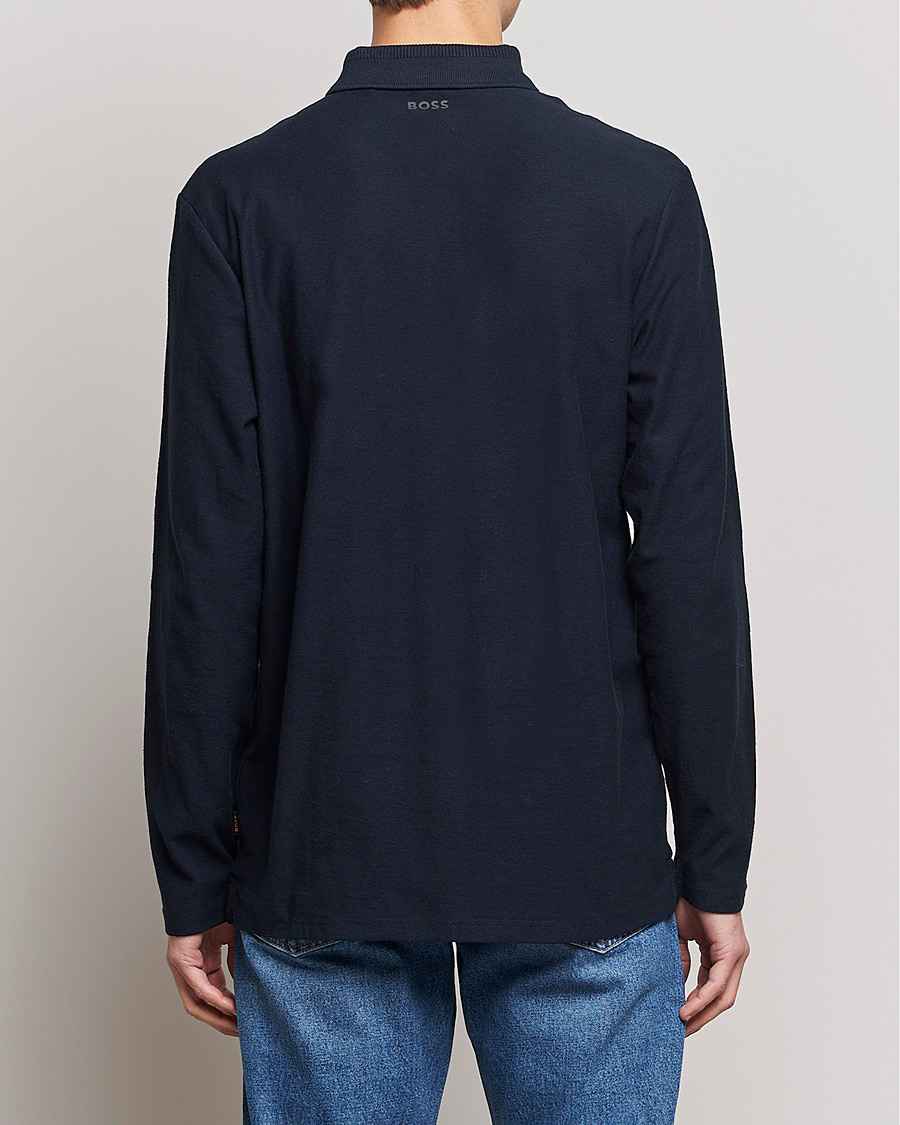 Herre | Trøjer | BOSS ORANGE | Pecollege Knitted Polo Dark Blue