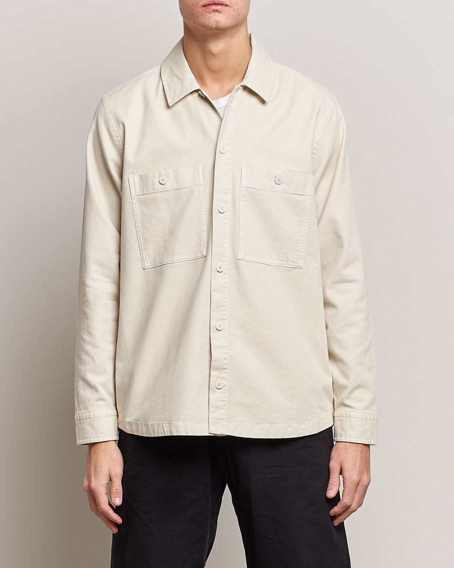 Herre | Overshirts | BOSS ORANGE | Locky Pocket Overshirt Open White
