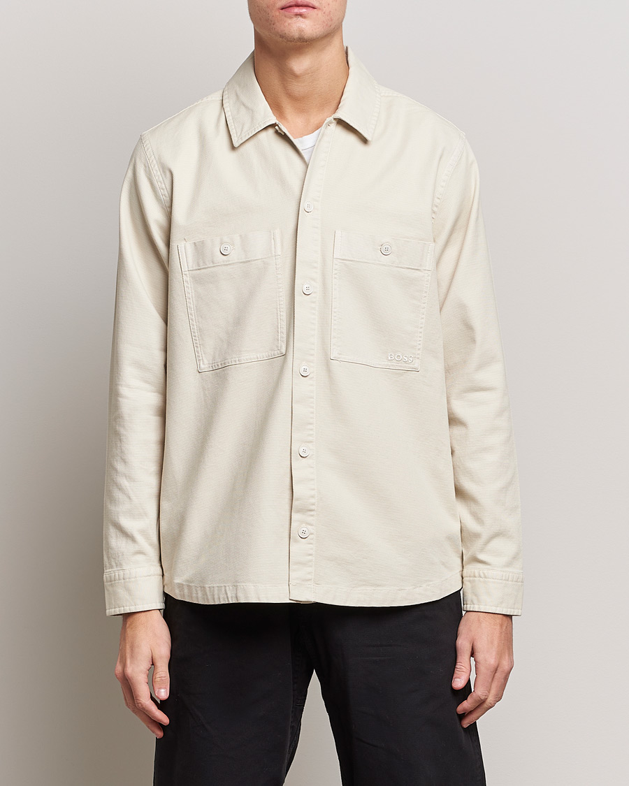 Herre | Skjorter | BOSS ORANGE | Locky Pocket Overshirt Open White