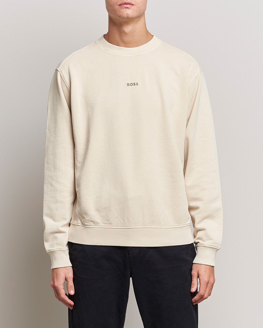 Herre |  | BOSS Casual | Wefade Logo Sweatshirt Open White