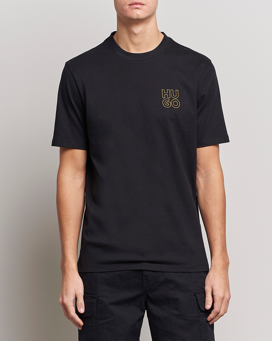 Herre | Sorte t-shirts | HUGO | Daiman Logo Crew Neck T-Shirt Black