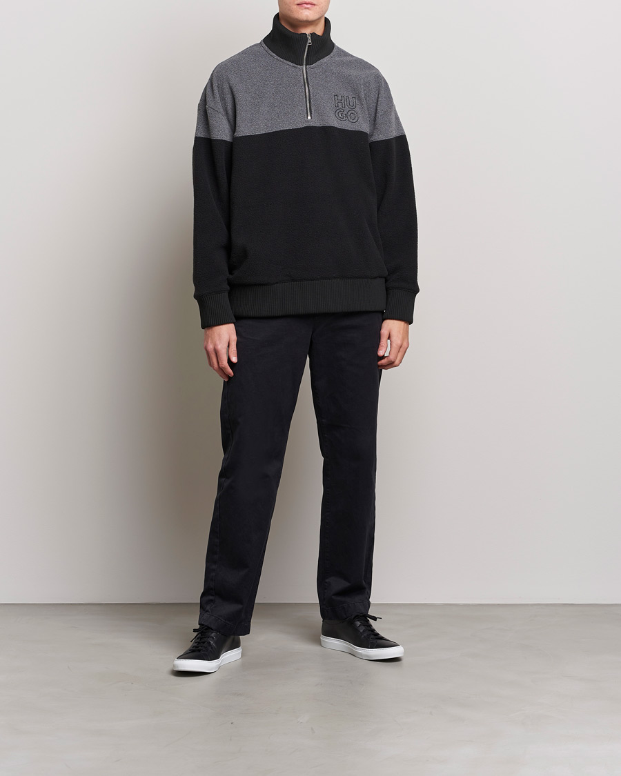 Herre | Trøjer | HUGO | Dorpin Half Zip Sweater Black