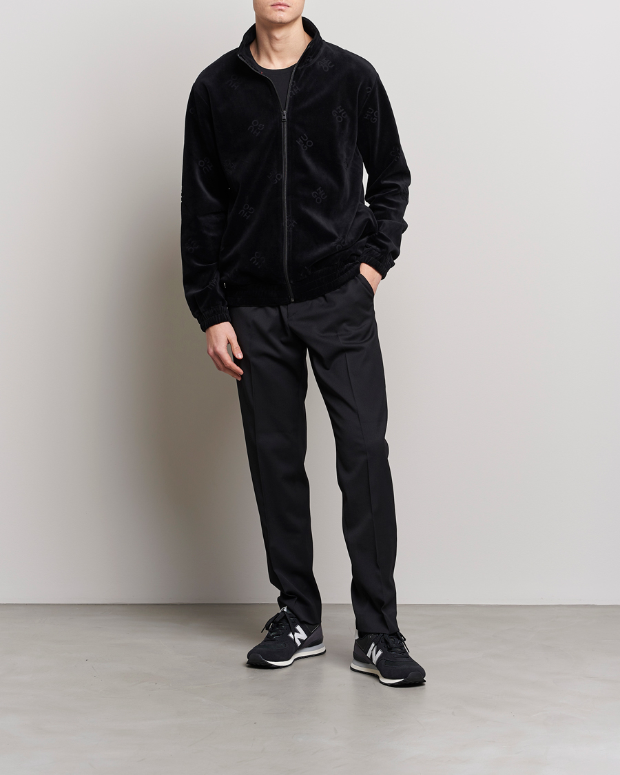 Herre | Trøjer | HUGO | Dornbill Velvet Full Zip Jacket Black