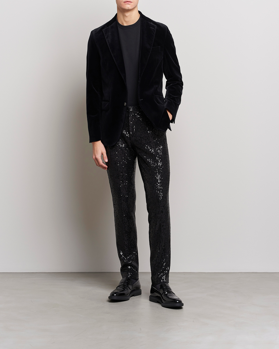 Herre | Bukser | HUGO | Hesten Shiny Tuxedo Trousers Black