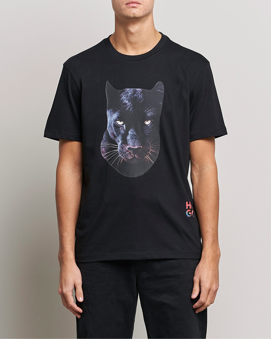 Herre | Sorte t-shirts | HUGO | Deetah Logo Crew Neck T-Shirt Black