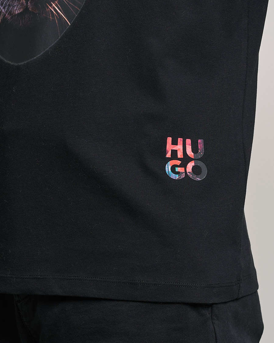 Herre | T-Shirts | HUGO | Deetah Logo Crew Neck T-Shirt Black