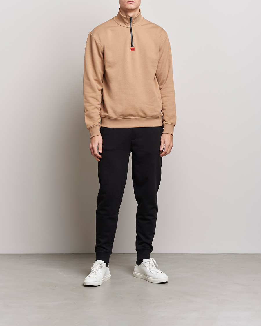 Herre | Trøjer | HUGO | Durty Half Zip Sweater Medium Beige