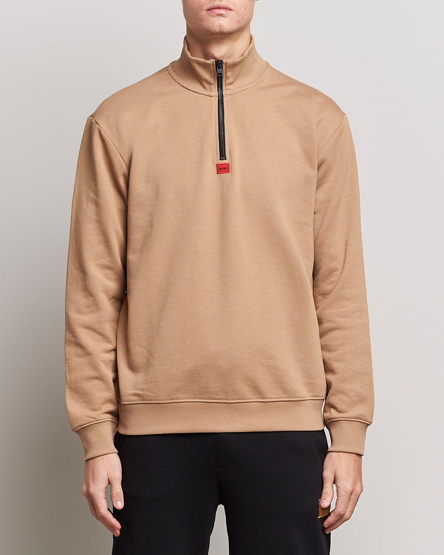 Herre | Trøjer | HUGO | Durty Half Zip Sweater Medium Beige
