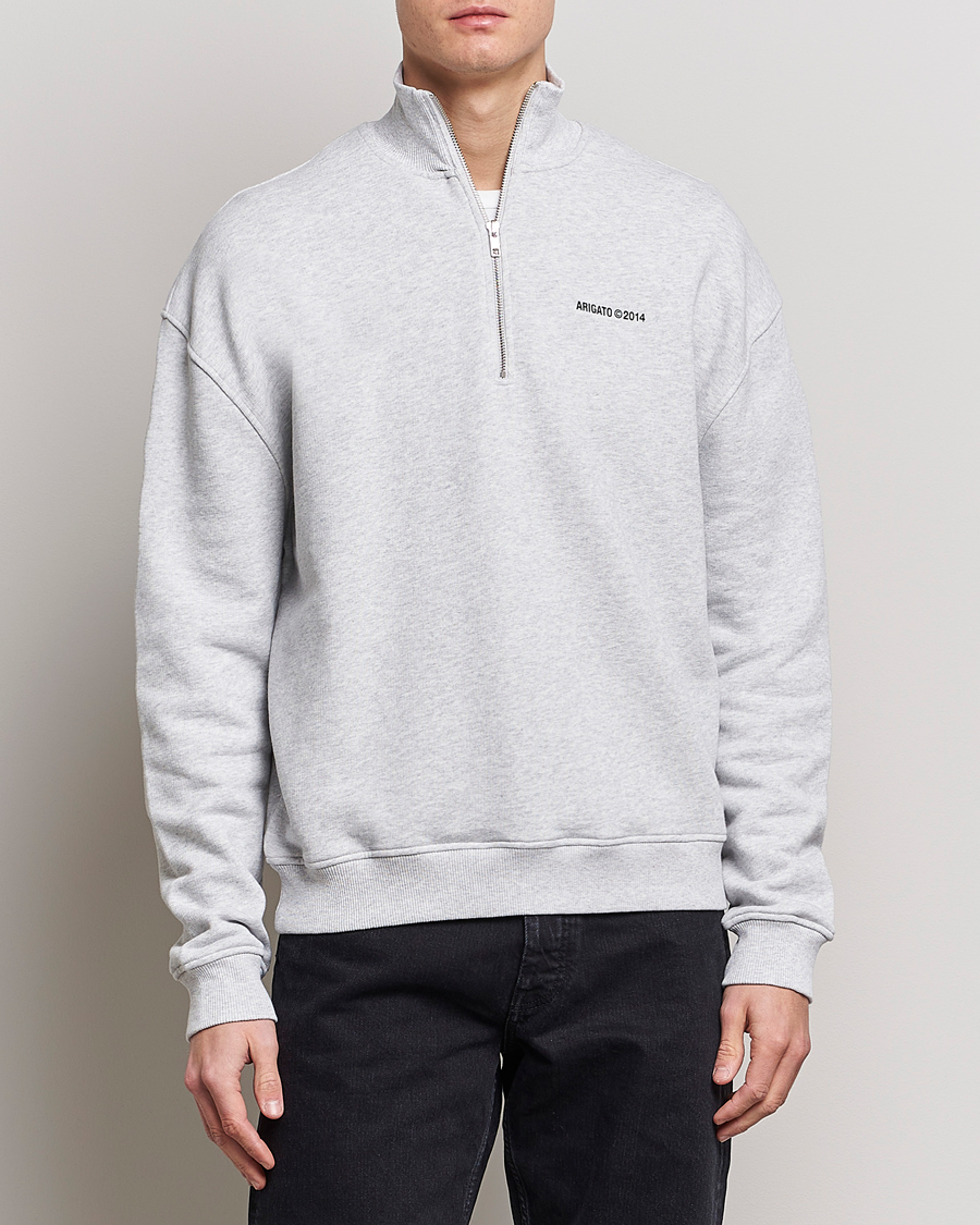 Herre | Zip-trøjer | Axel Arigato | Monogram Half Zip Sweater Grey Melange