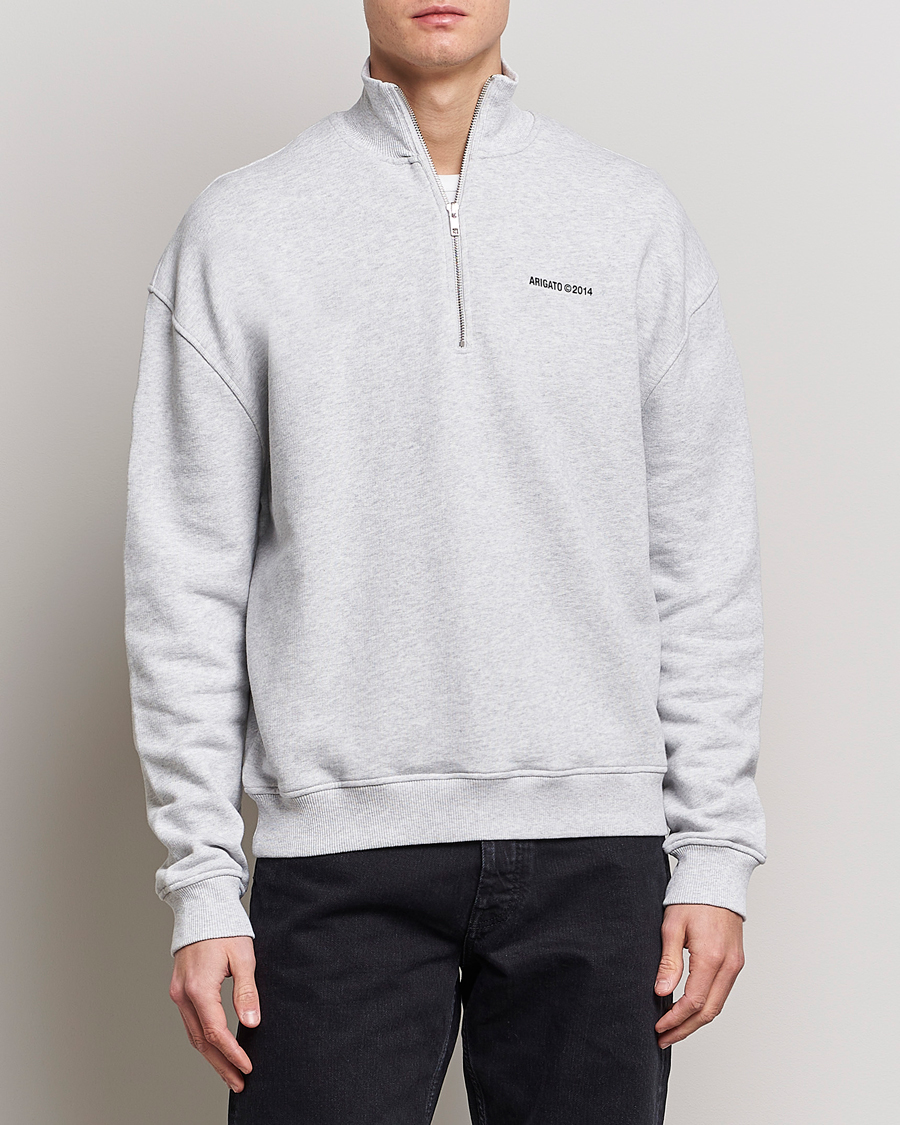 Herre | Trøjer | Axel Arigato | Monogram Half Zip Sweater Grey Melange