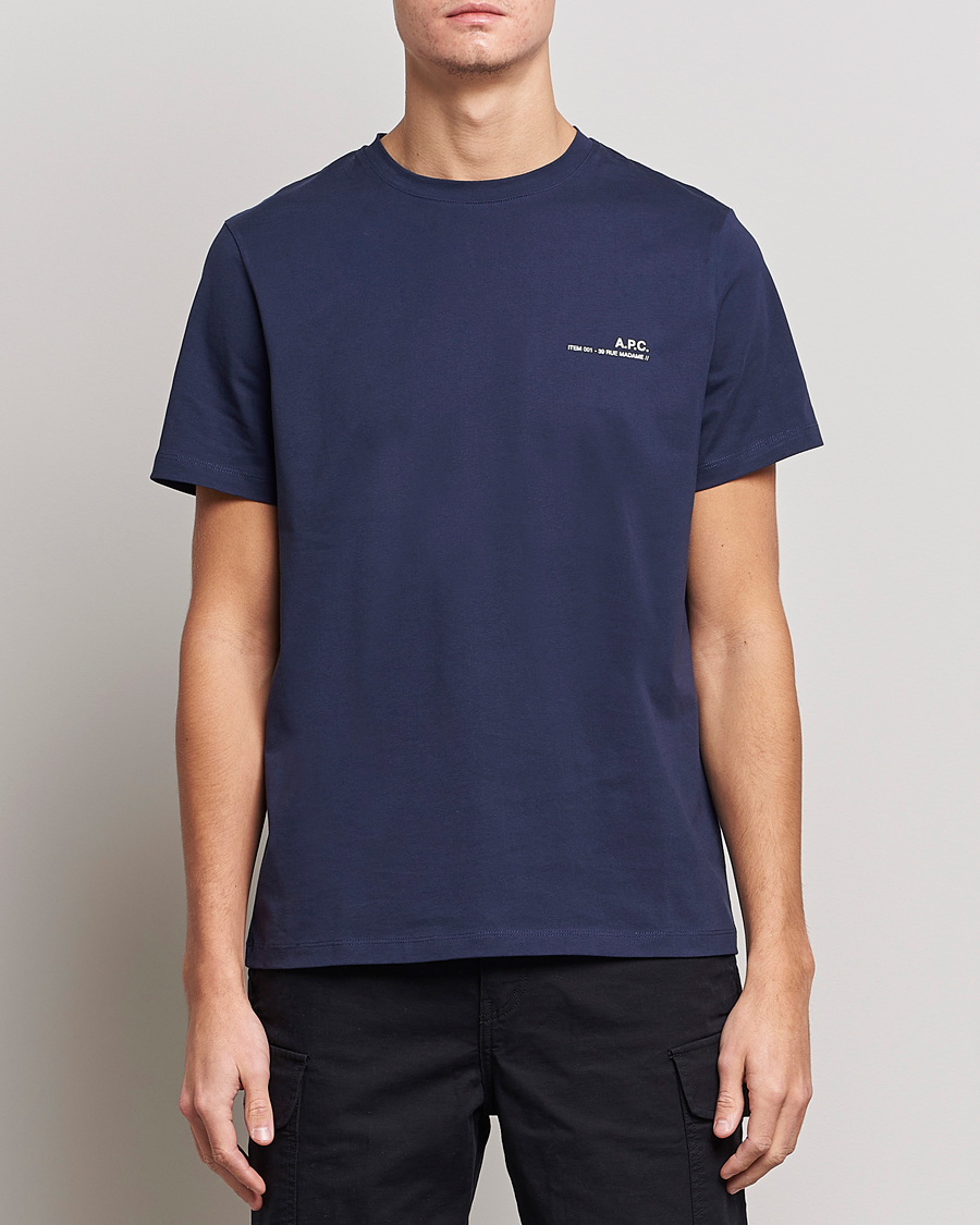 Herre | Kortærmede t-shirts | A.P.C. | Item T-Shirt Navy