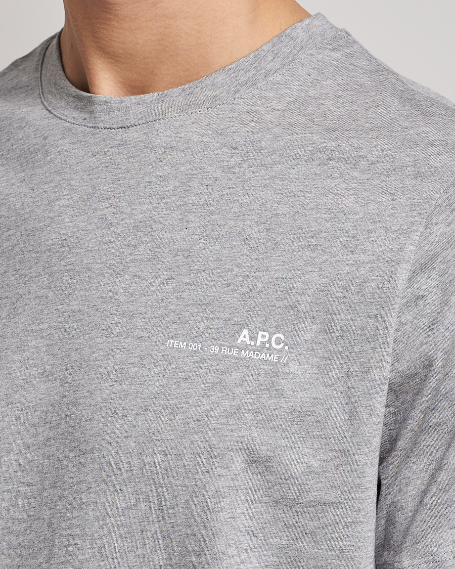 Herre | T-Shirts | A.P.C. | Item T-Shirt Heather Grey