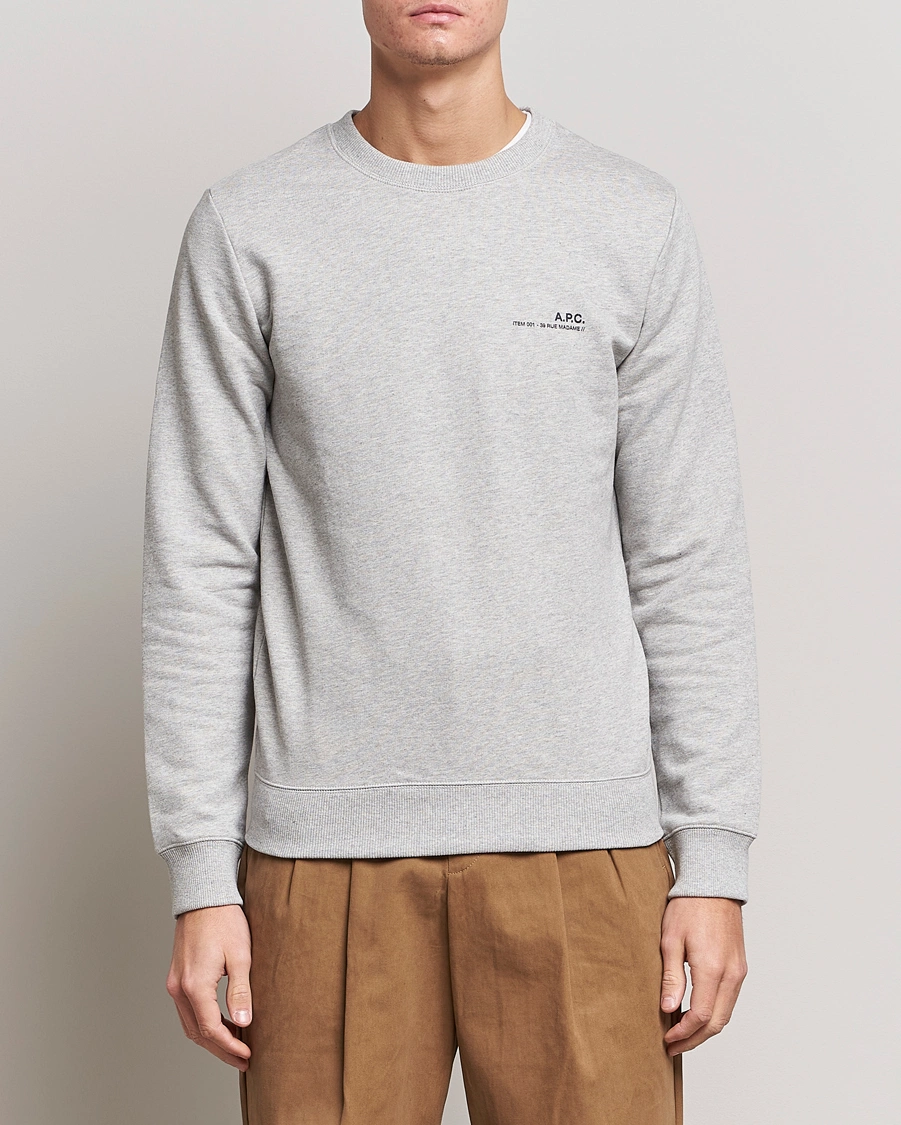 Herre | Grå sweatshirts | A.P.C. | Item Sweatshirt Heather Grey