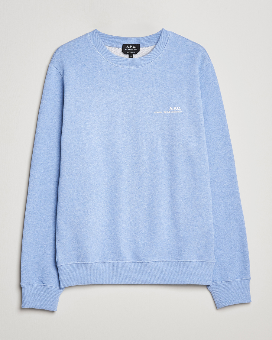 Herre | Trøjer | A.P.C. | Item Sweatshirt Bleu Ciel