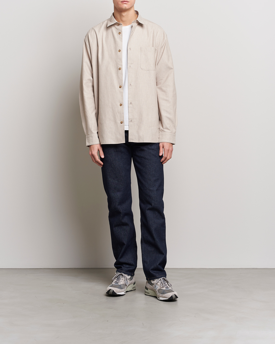Herre | Skjorter | A.P.C. | Marlo Flannel Shirt Heather Beige