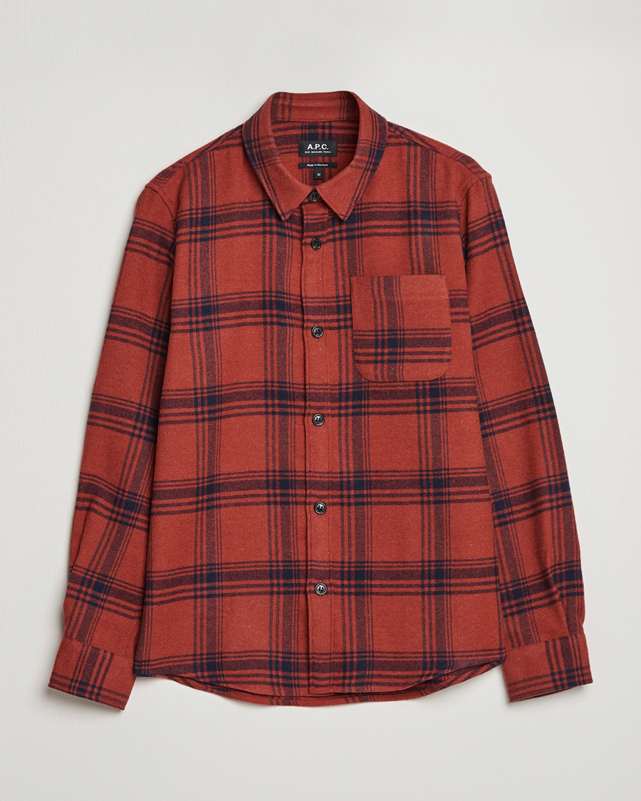 Herre | Skjorter | A.P.C. | Trek Heavy Overshirt Brick Red