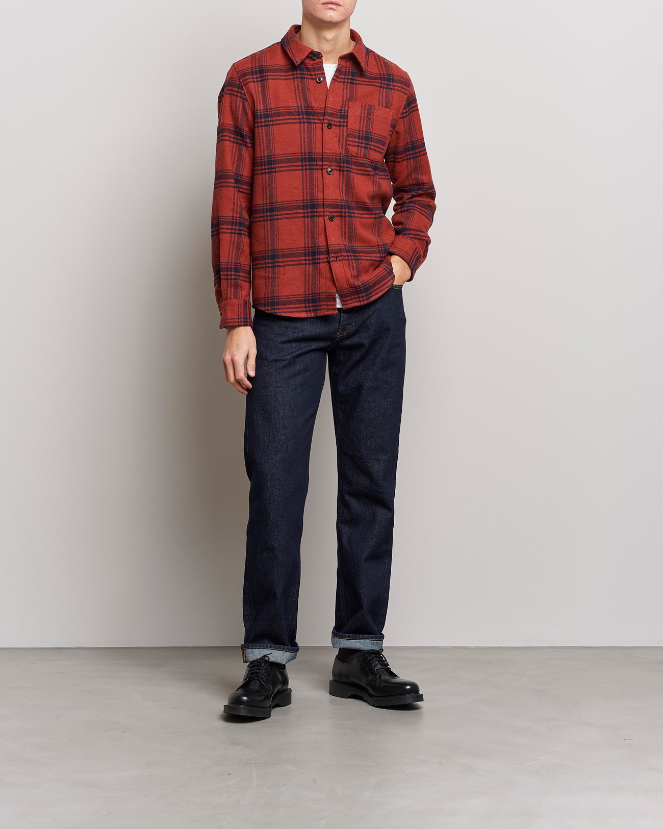 Herre | Skjorter | A.P.C. | Trek Heavy Overshirt Brick Red
