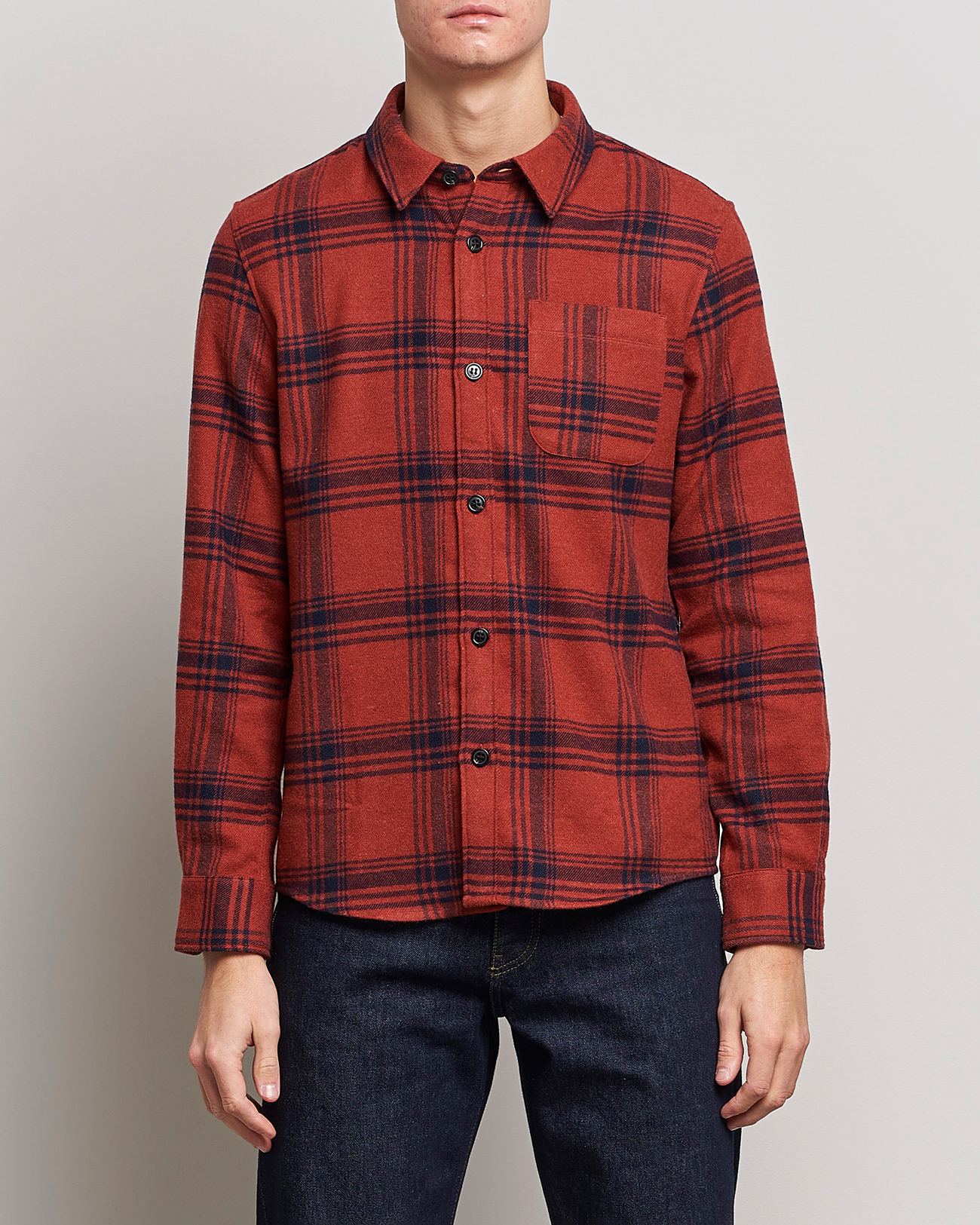 Herre | Shirt Jackets | A.P.C. | Trek Heavy Overshirt Brick Red