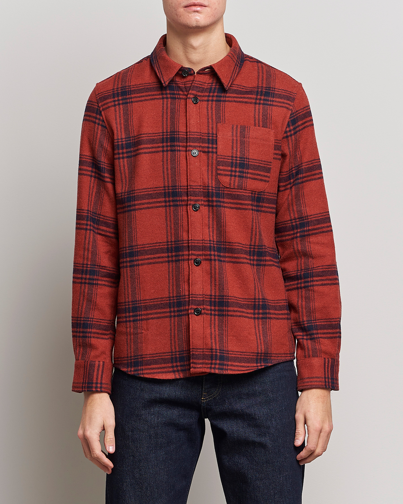 Herre | Skjorter | A.P.C. | Trek Heavy Overshirt Brick Red
