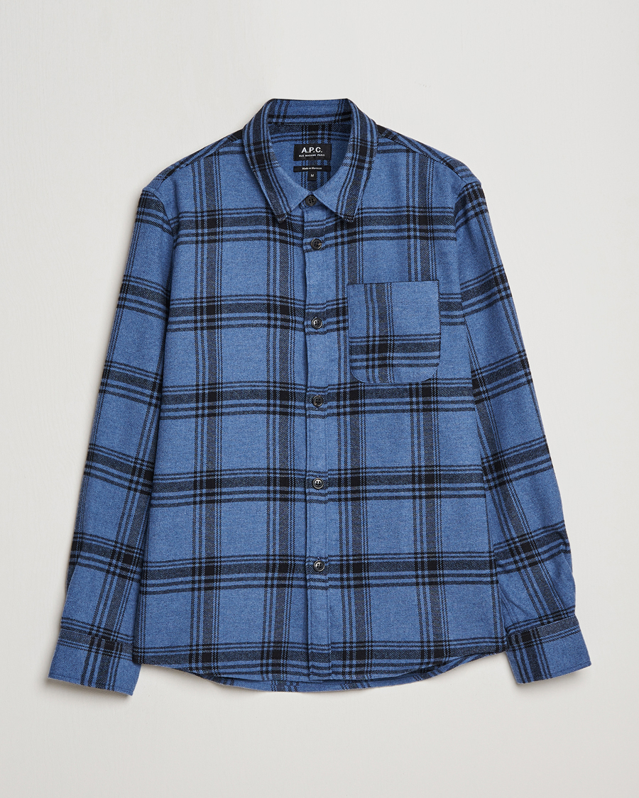 Herre | Skjorter | A.P.C. | Trek Heavy Overshirt Blue Check