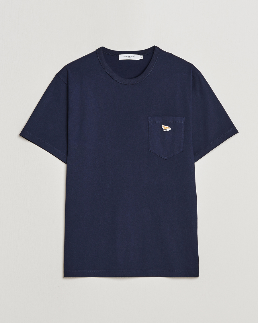 Herre | T-Shirts | Maison Kitsuné | Baby Fox Patch Tee Navy
